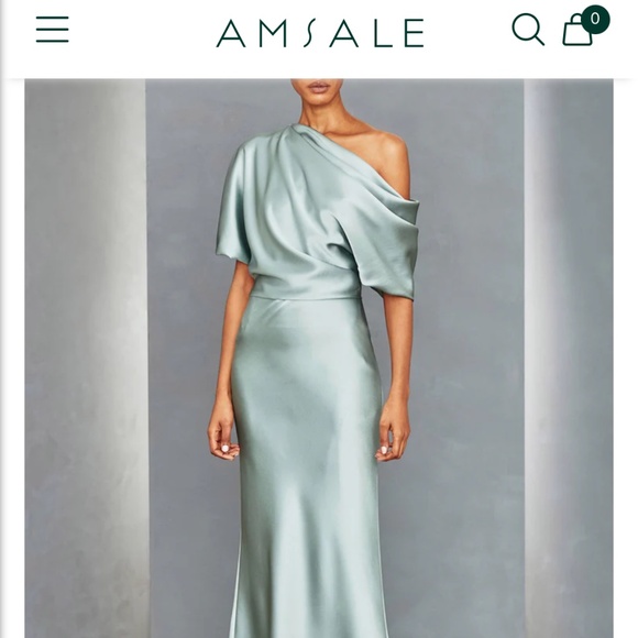 Fuchsia Draped Shoulder Gown - Picture 9 of 10